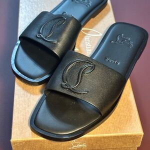 Christian Louboutin Black Mule Flats